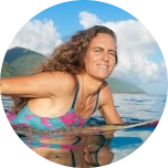 Picture of the big wave surfer Justine Dupont taken from her instagram profile