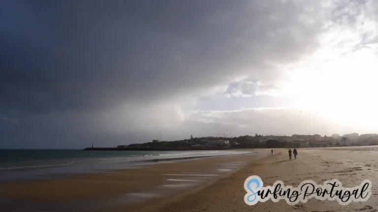 Big dark cloud on Lagos beach during winter