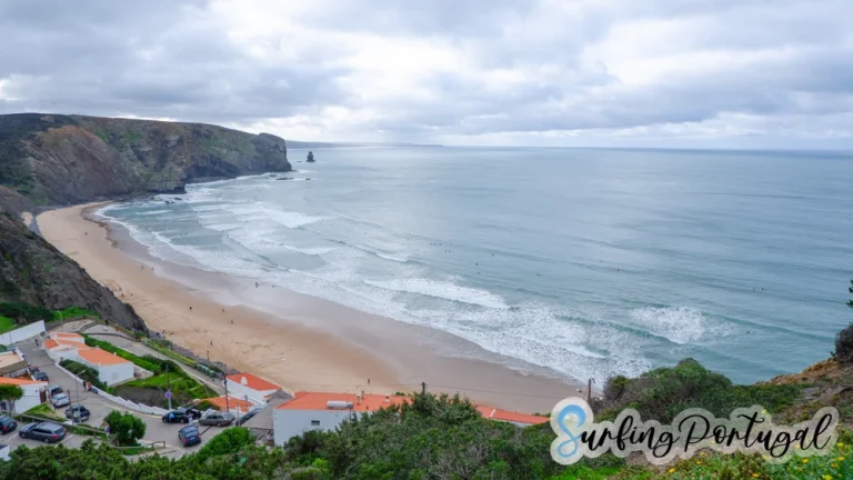 Bay of Arrifana, Portugal, on a cloudy day