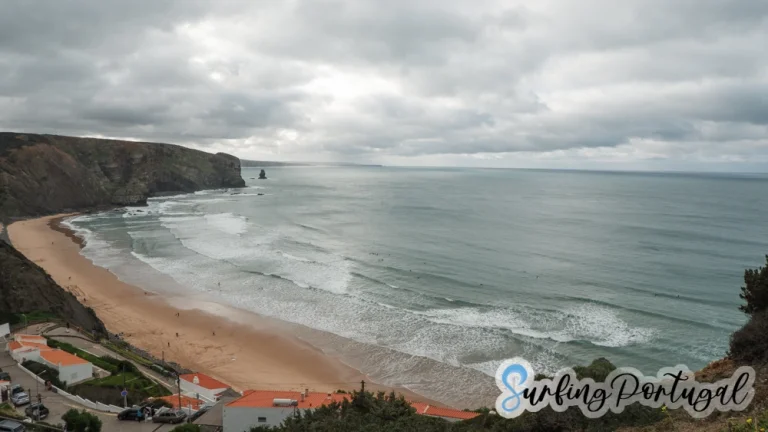 Bay of Arrifana, Portugal, on a cloudy day