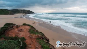 Praia do Amado on a winter cloudy and windy day