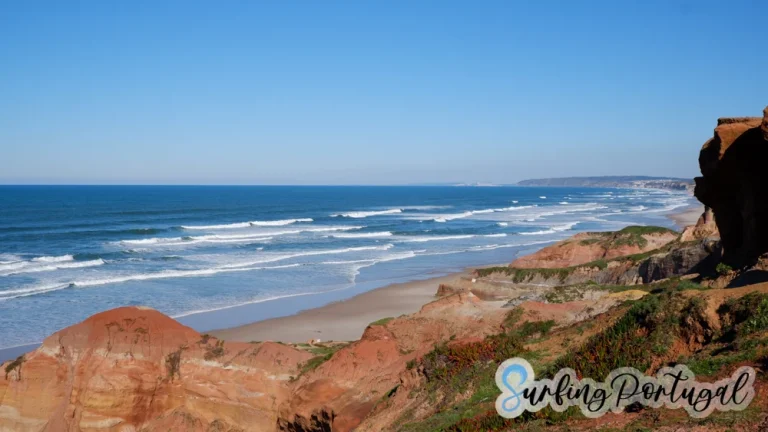 Panoramic view of Praia da Almagreira surf spot