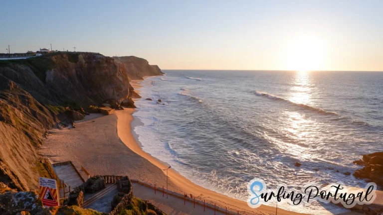 View of the bay of Praia das Amoreiras or Praia Formosa in Santa Cruz