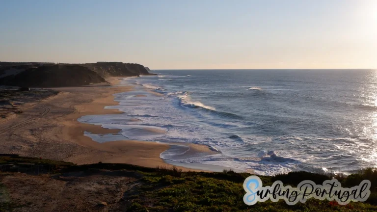 Panoramic image of Praia de Santa Rita from the cliffs