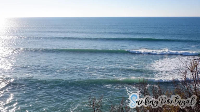 Detail of the waves breaking at Praia dos Frades