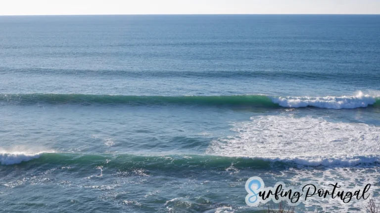 Detail of the waves breaking at Praia dos Frades