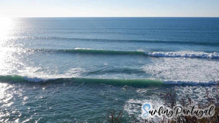 Detail of the waves breaking at Praia dos Frades