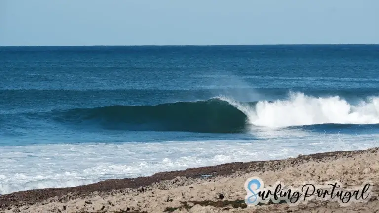 View of Coxos wave and bay, Ericeira