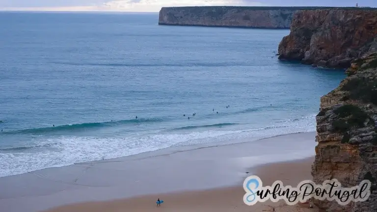 Surfers in the water at Beliche beach