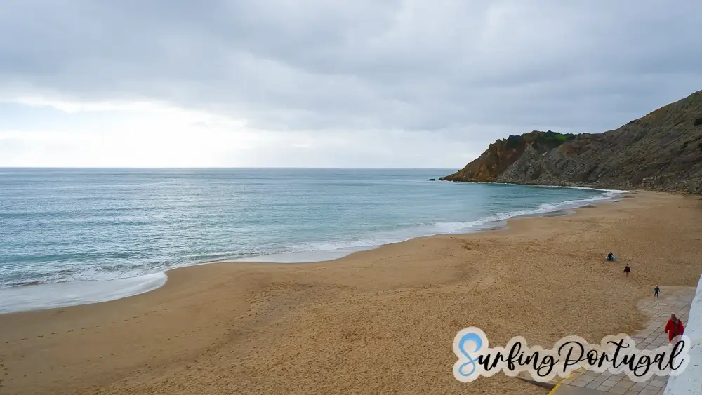 View of the bay of Burgau beach