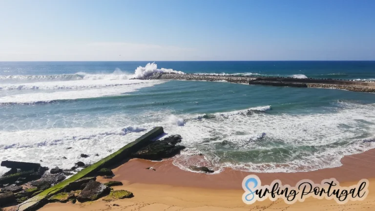Bay of Praia dos Pescadores, in Ericeira during a big swell